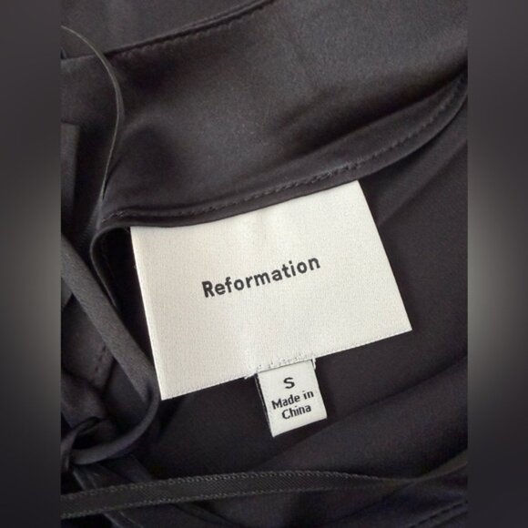 NEW Reformation Jeany Silk Long Dress Backless Formal Wedding Black | Size S - Picture 8 of 10